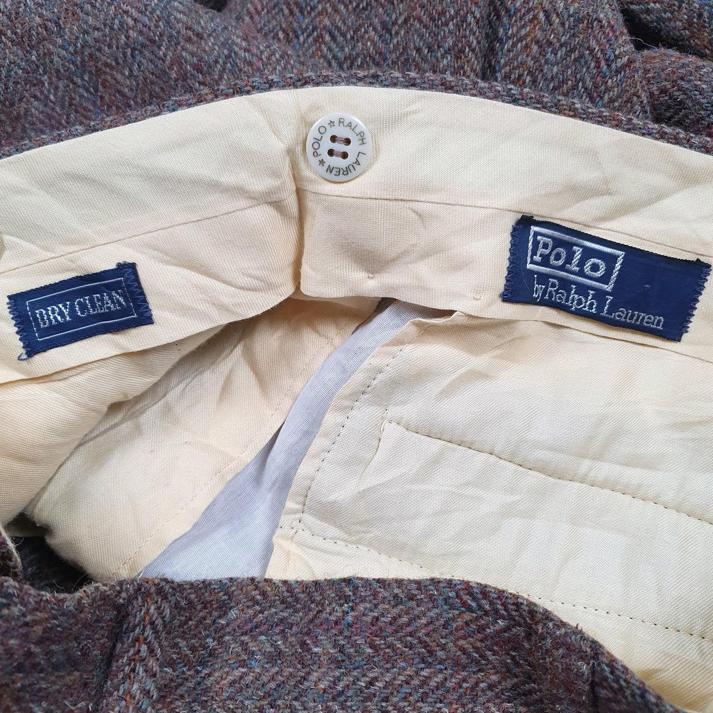 Mens Brown Polo Ralph Lauren Pleated  Trousers