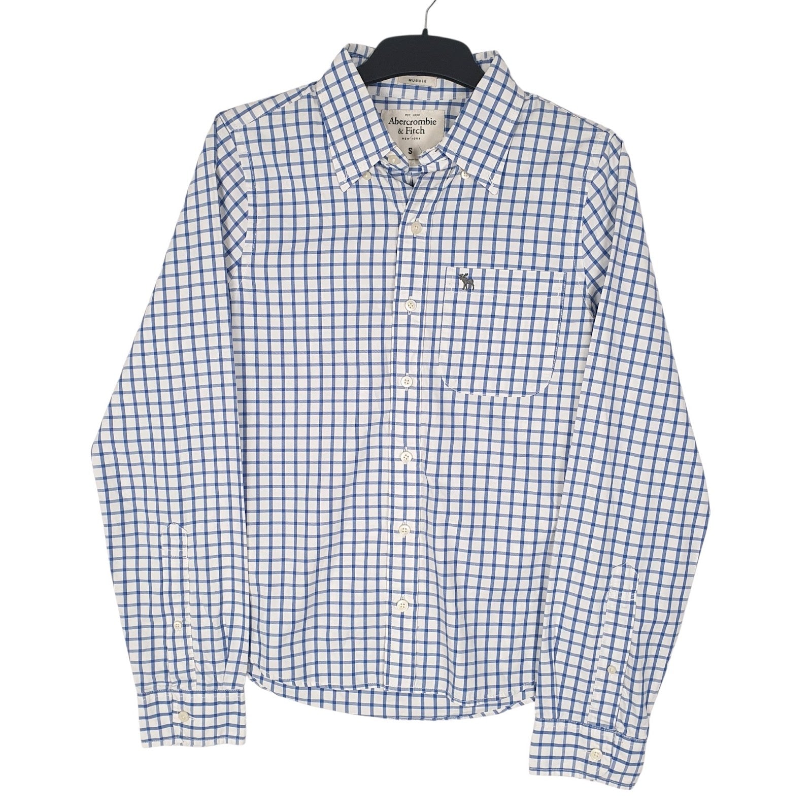 Mens White Abercrombie & Fitch Muscle Long Sleeve Shirt