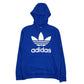 Mens Blue Adidas Spellout Hoodie Jumper