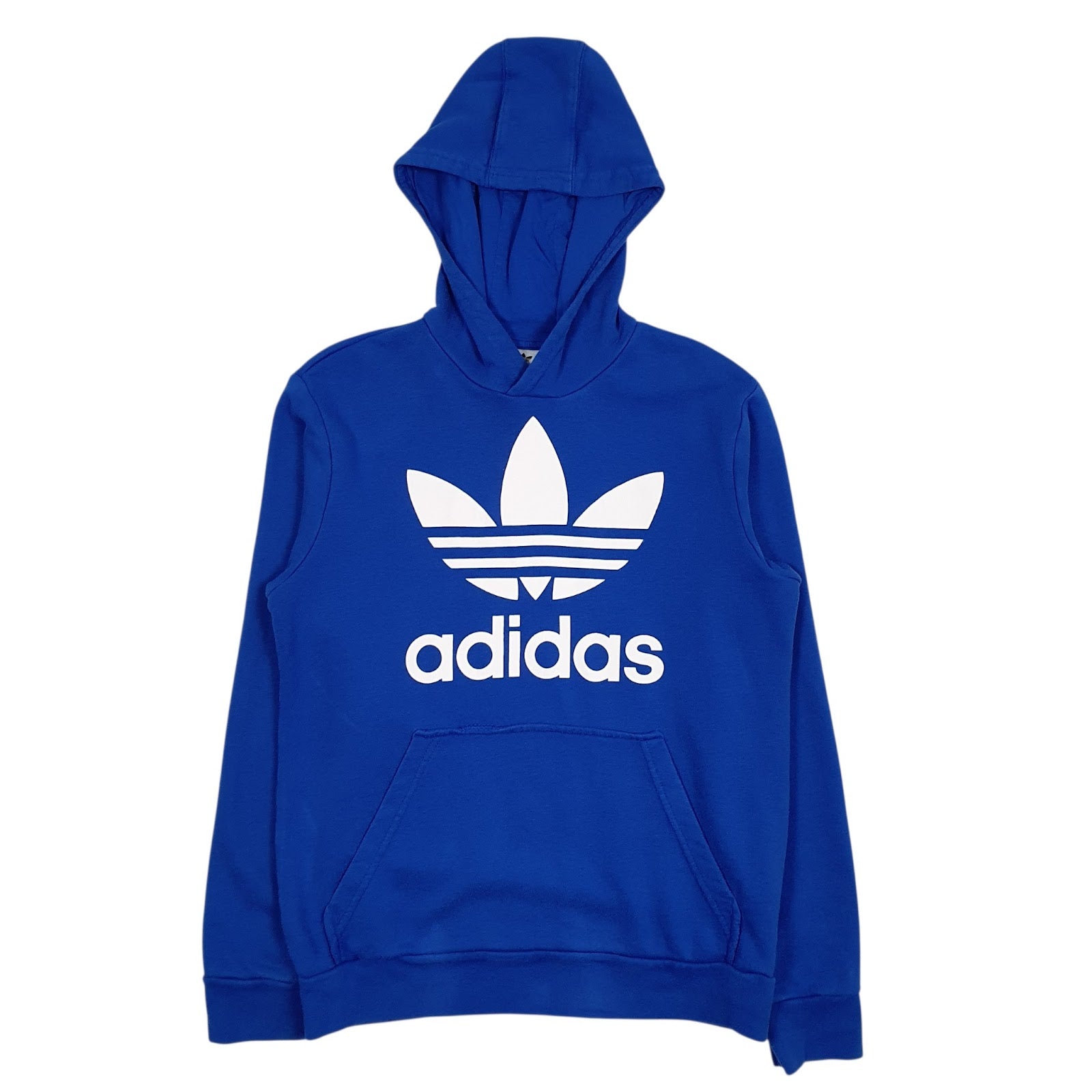 Mens Blue Adidas Spellout Hoodie Jumper