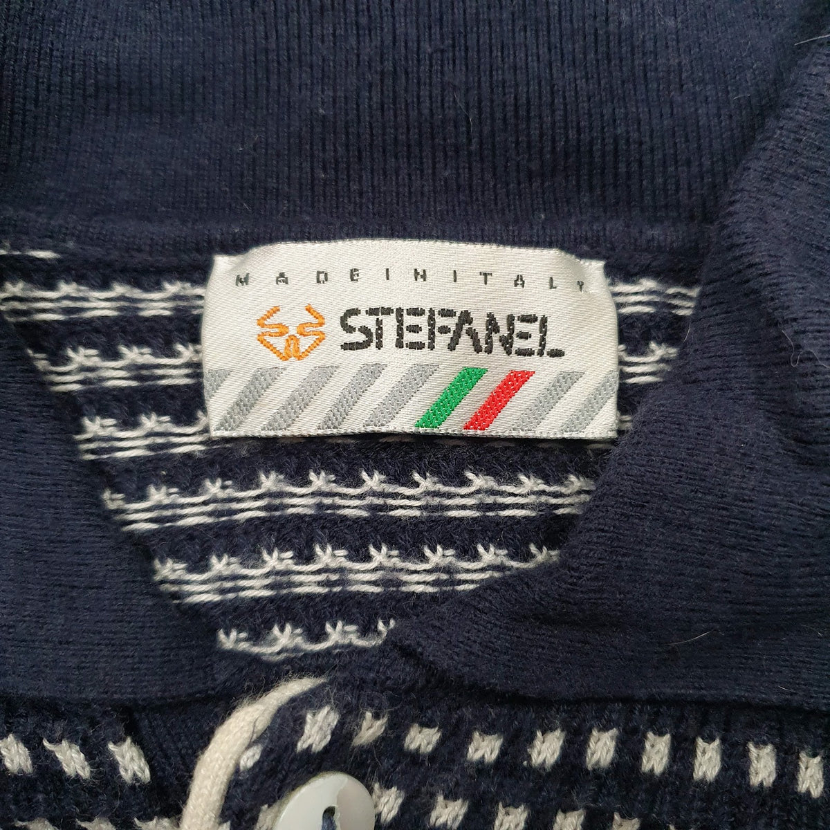 Mens Navy Stefanel  Quarter Zip Jumper
