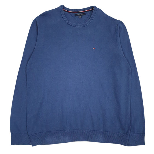 Mens Blue Tommy Hilfiger Knitwear Crewneck Jumper