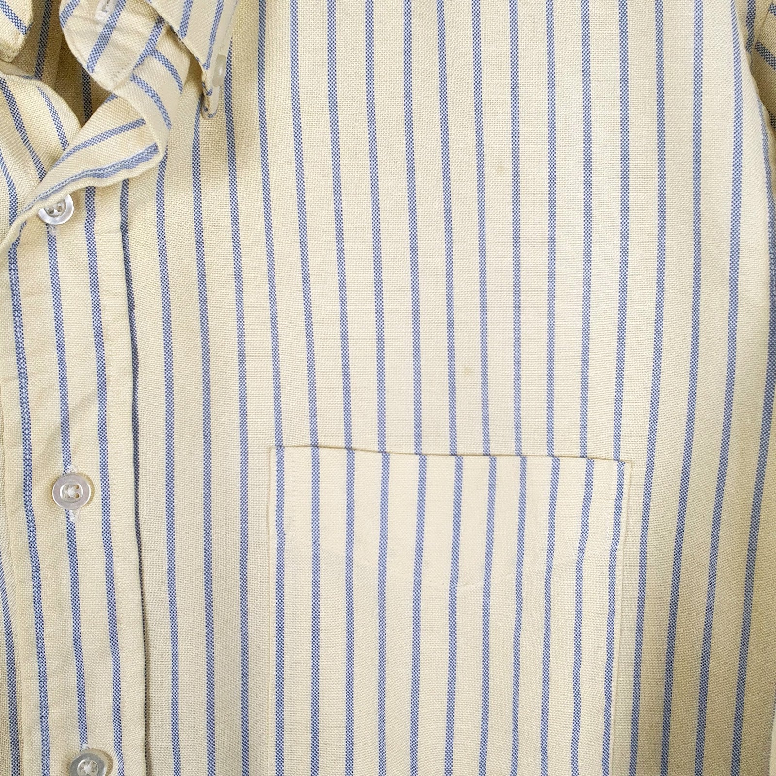 Mens Yellow L.L.Bean Vintage 90s Made In USA  Shirt