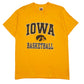 Mens Yellow Fruit Of The Loom Iowa Basketball Short Sleeve T Shirt