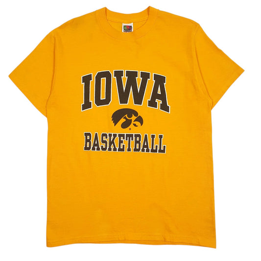 Mens Yellow Fruit Of The Loom Iowa Basketball Short Sleeve T Shirt