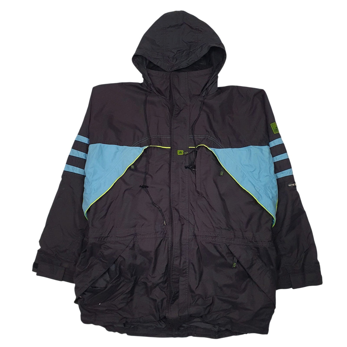 Mens Black Adidas Vintage 90s Equipment  Coat
