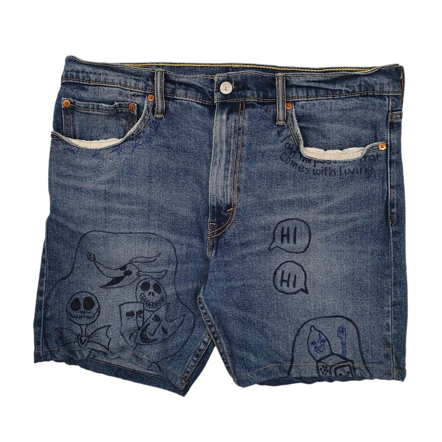 Mens Blue Levis  Denim Shorts