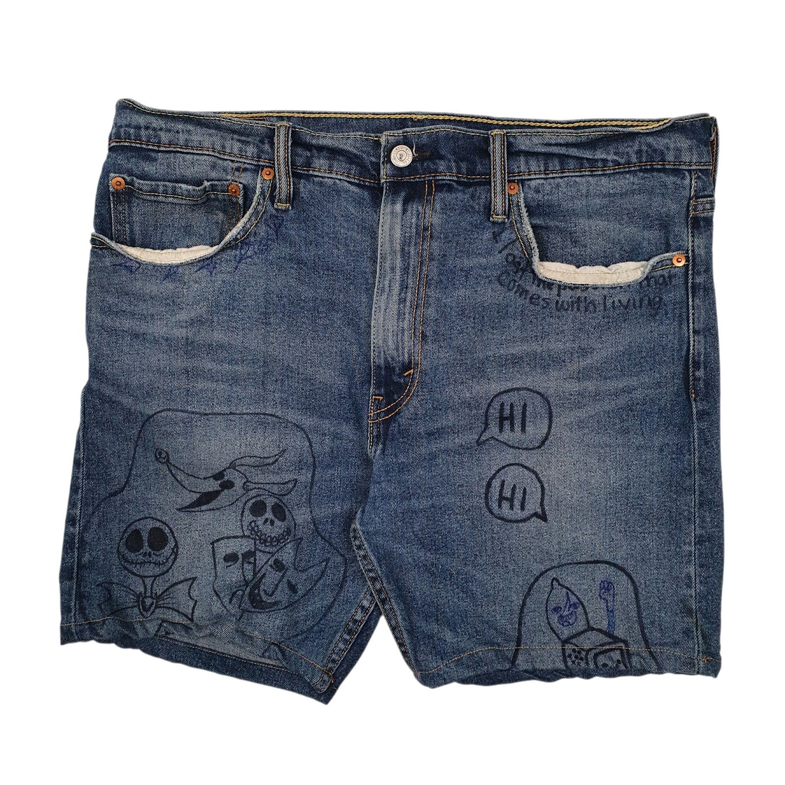 Mens Blue Levis  Denim Shorts