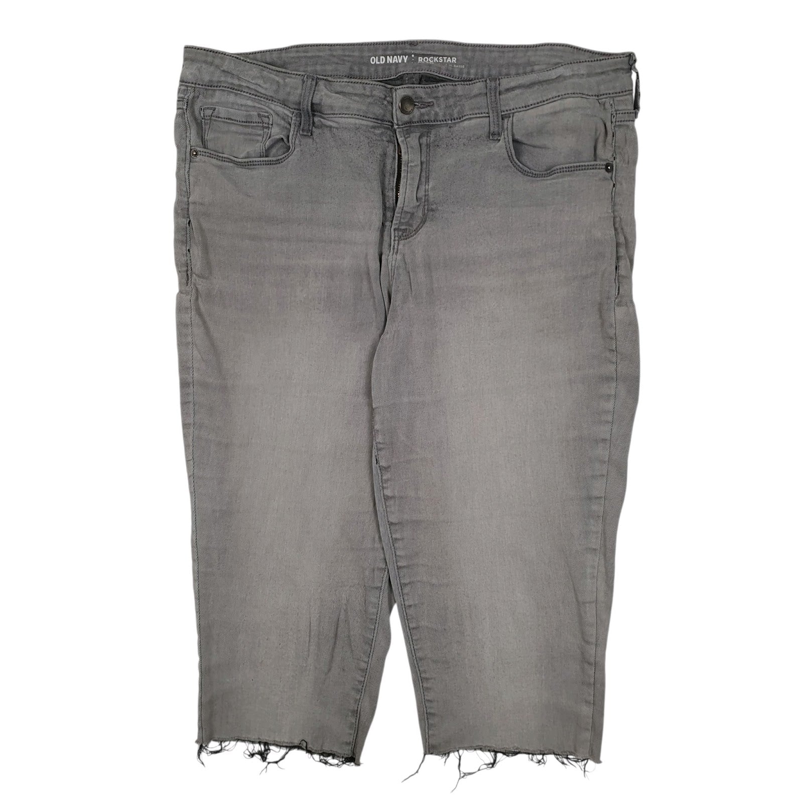Womens Grey Old Navy Cut Off Capri Rockstar JeansW36 L17