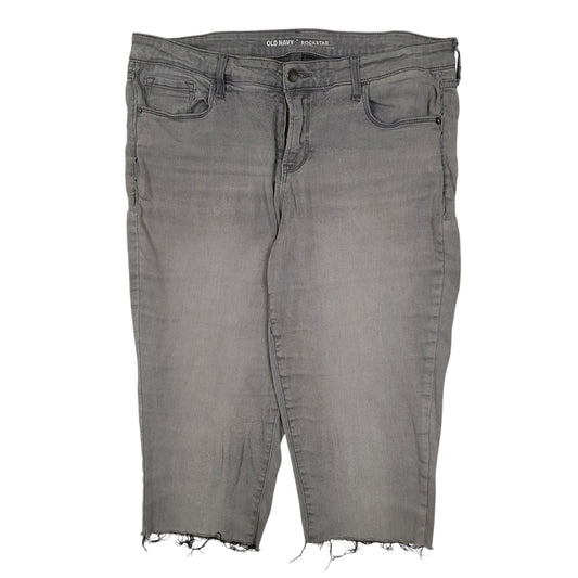 Womens Grey Old Navy Cut Off Capri Rockstar JeansW36 L17