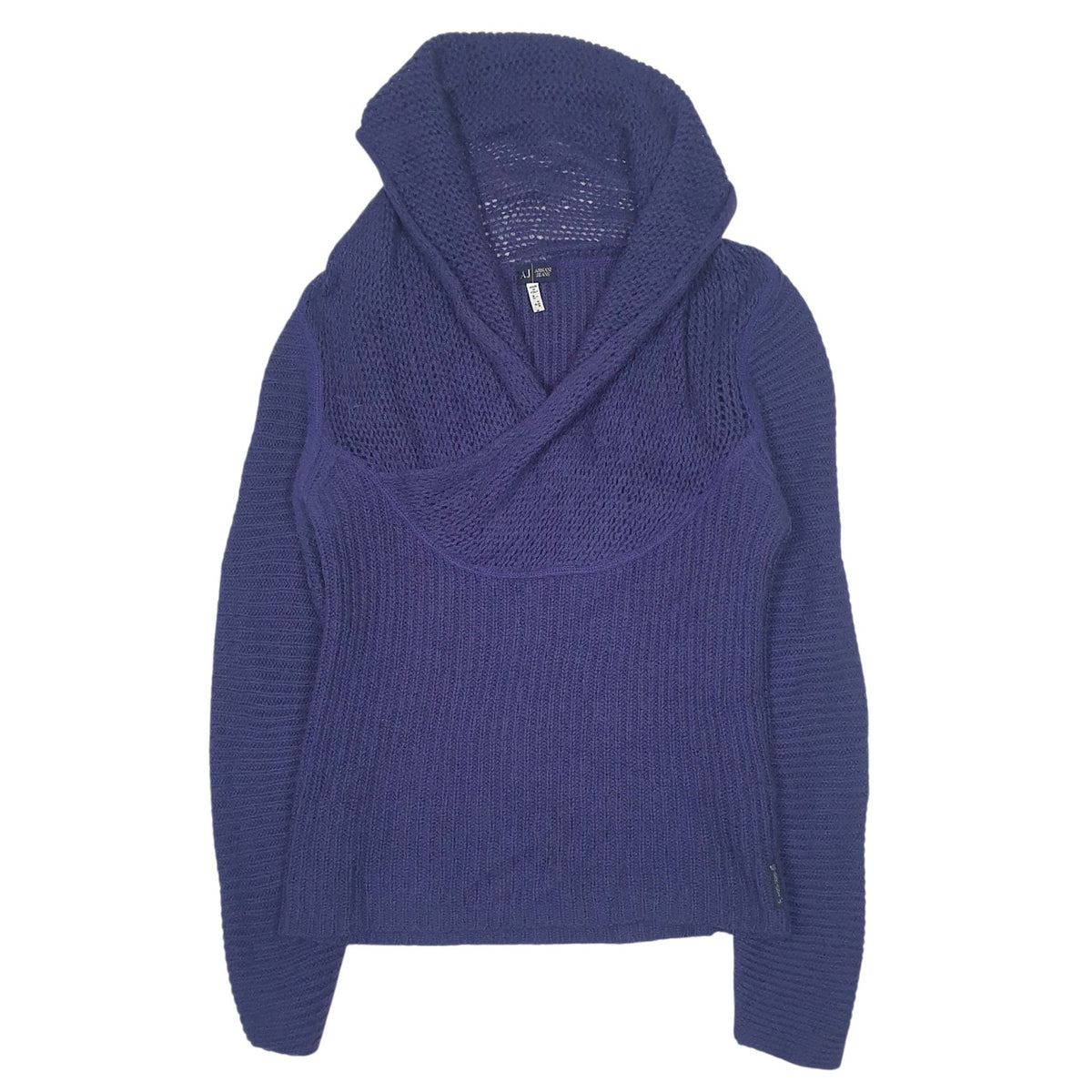 Womens Purple Armani Knit Shoal Neck Jumper