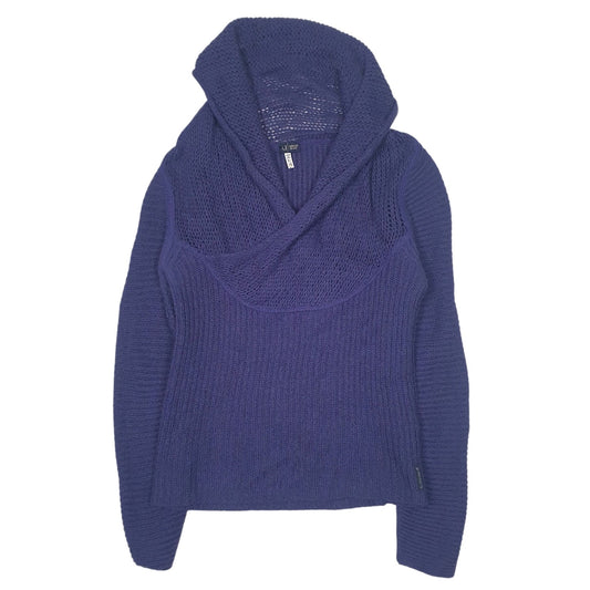 Womens Purple Armani Knit Shoal Neck Jumper