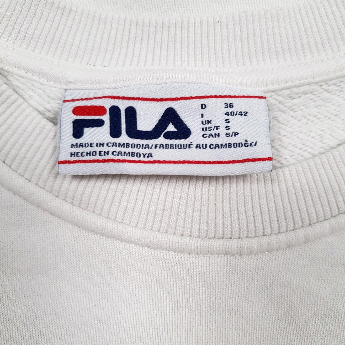 Womens White Fila  Crewneck Jumper