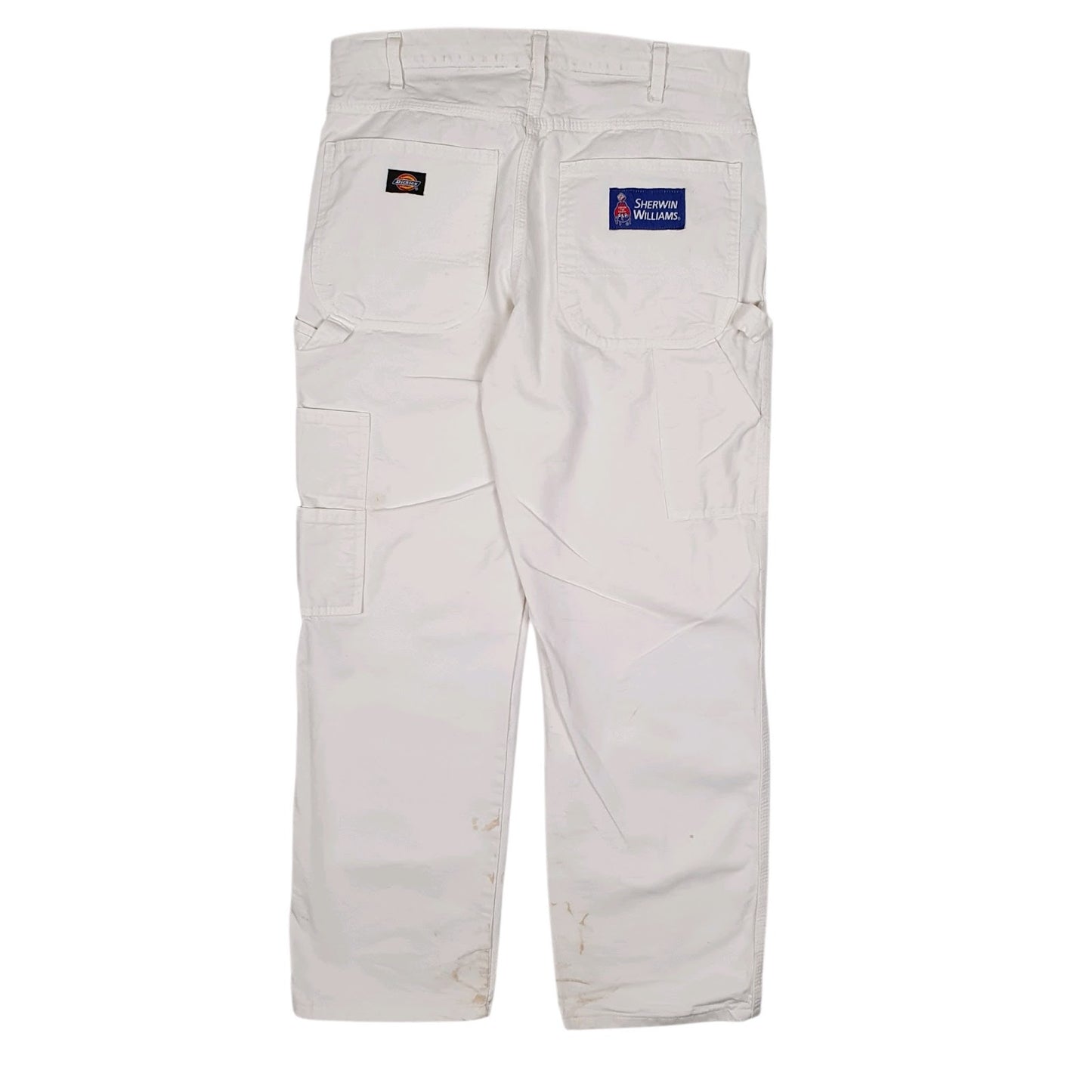 Mens White Dickies Painter  Trousers