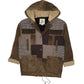 Mens Brown JC Sherpa Lined Patchwork  Coat