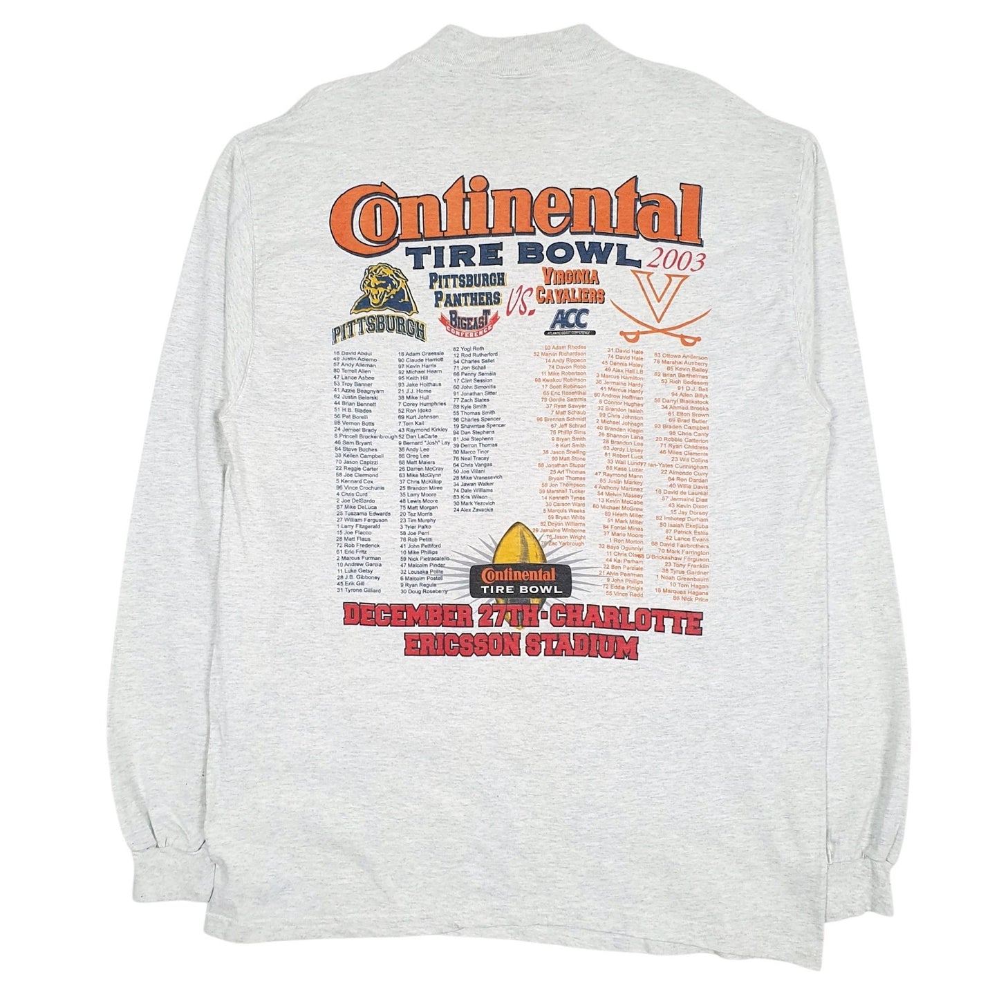 Mens Grey Fruit Of The Loom Vintage 00s Continental Tire Bowl  T Shirt