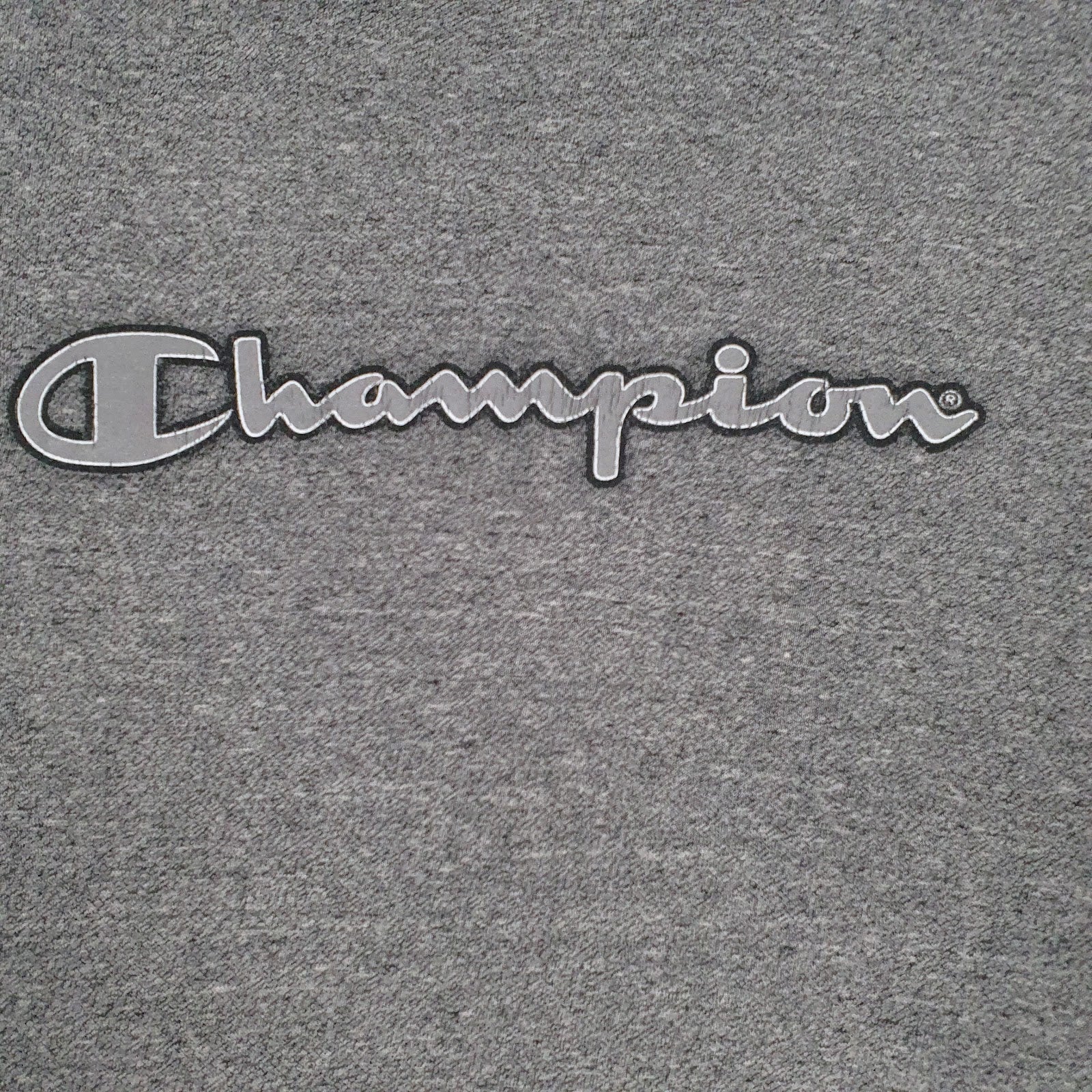 Mens Grey Champion Spellout  T Shirt