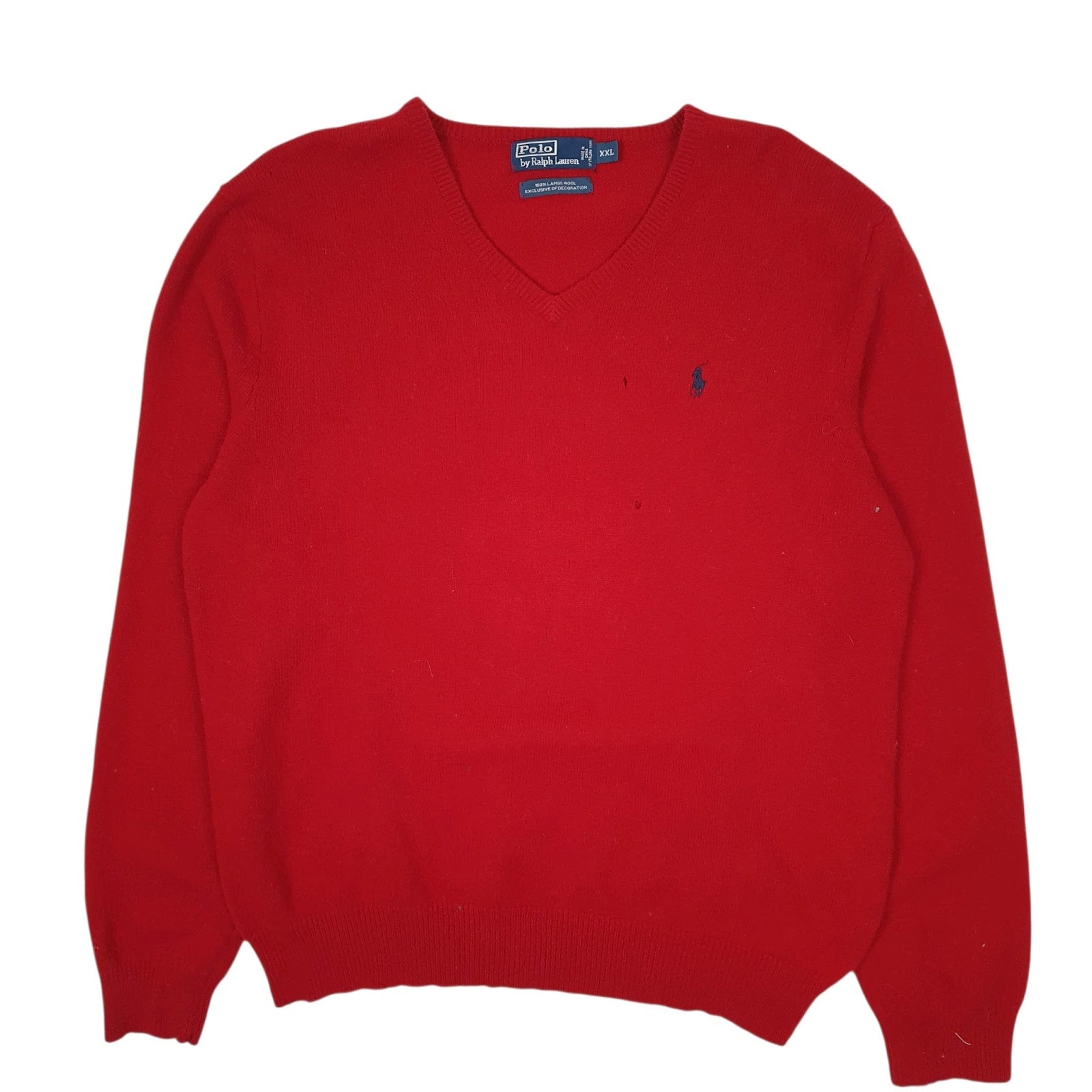 Mens Red Polo Ralph Lauren  V Neck Jumper