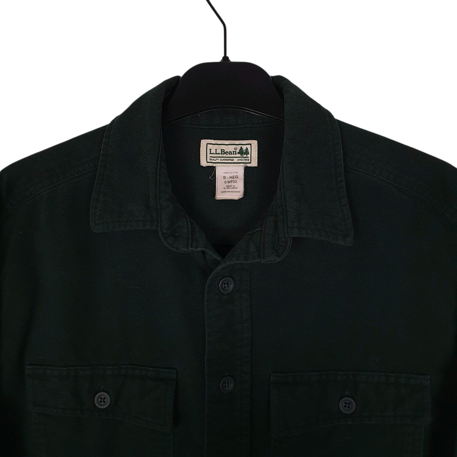 Mens Green L.L.Bean Chamois Flannel  Shirt
