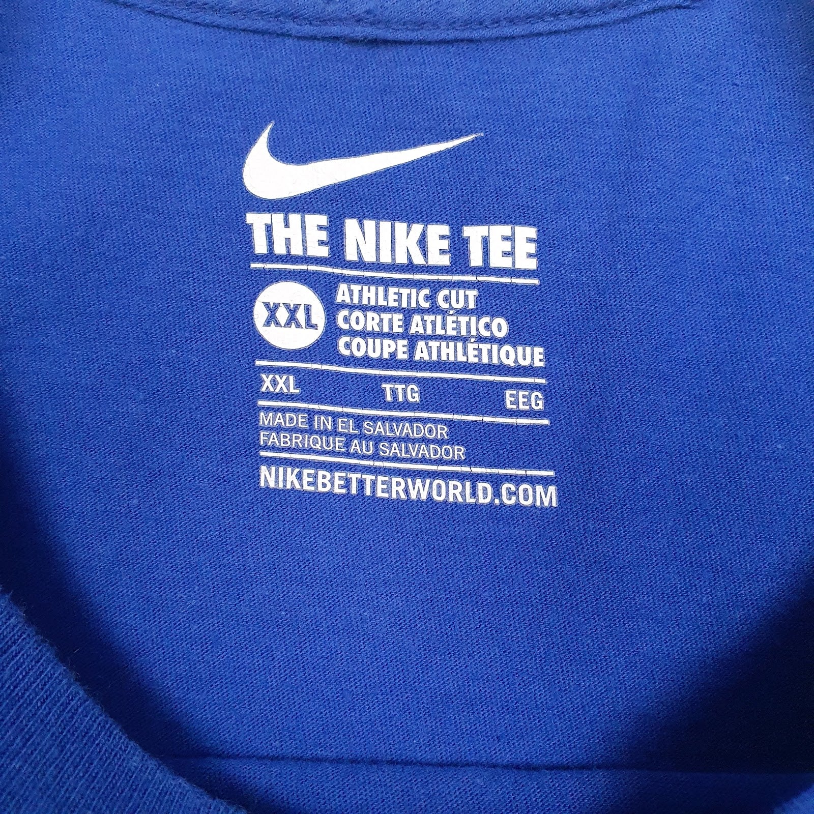 Mens Blue Nike Spellout  T Shirt