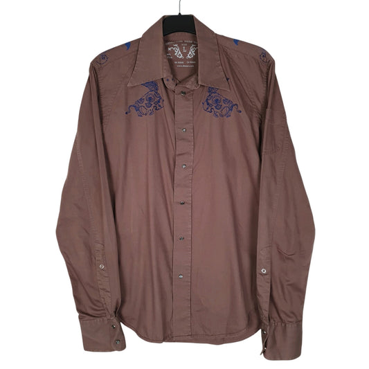 Mens Brown Diesel Western Cowboy Long Sleeve Shirt