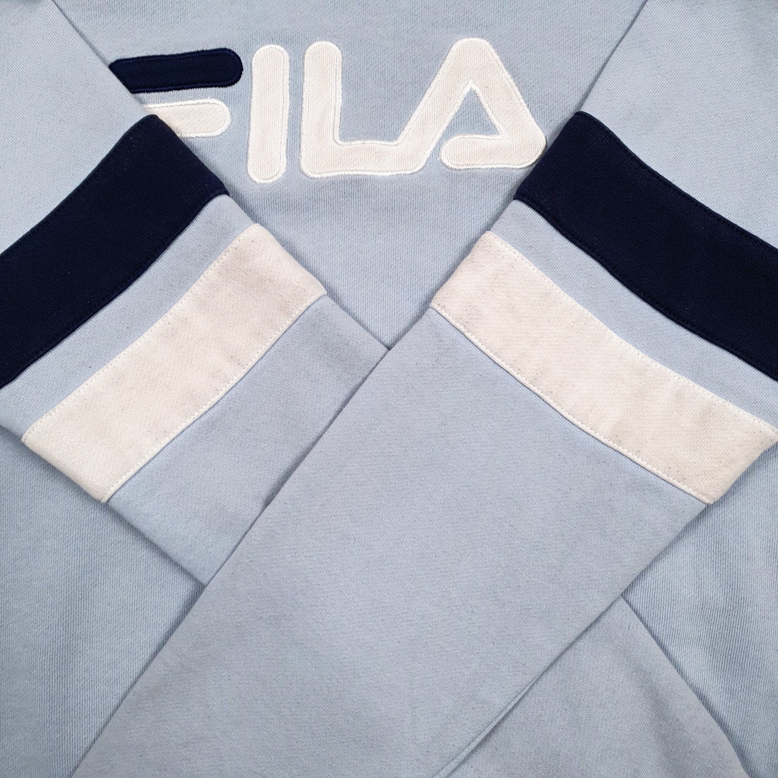 Womens Blue Fila Spellout Crewneck Jumper