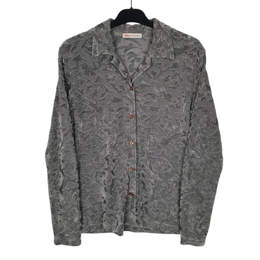 Womens Grey S.Oliver Floral Long Sleeve Shirt