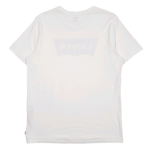 Mens White Levis Spellout  T Shirt