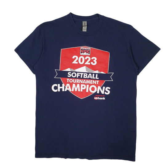 Mens Navy Fruit Of The Loom Softball Champions Short Sleeve T Shirt