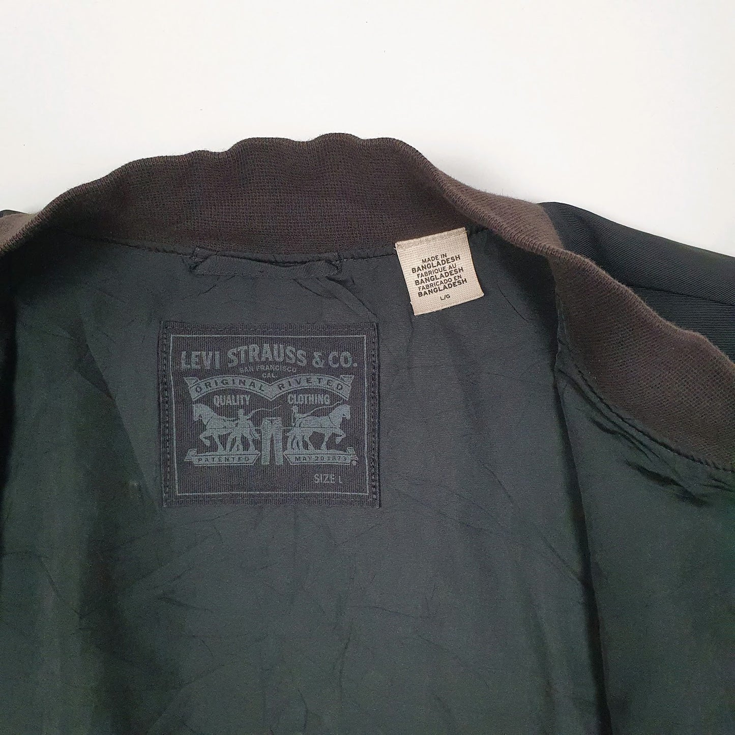 Mens Black Levis Windbreaker  Coat