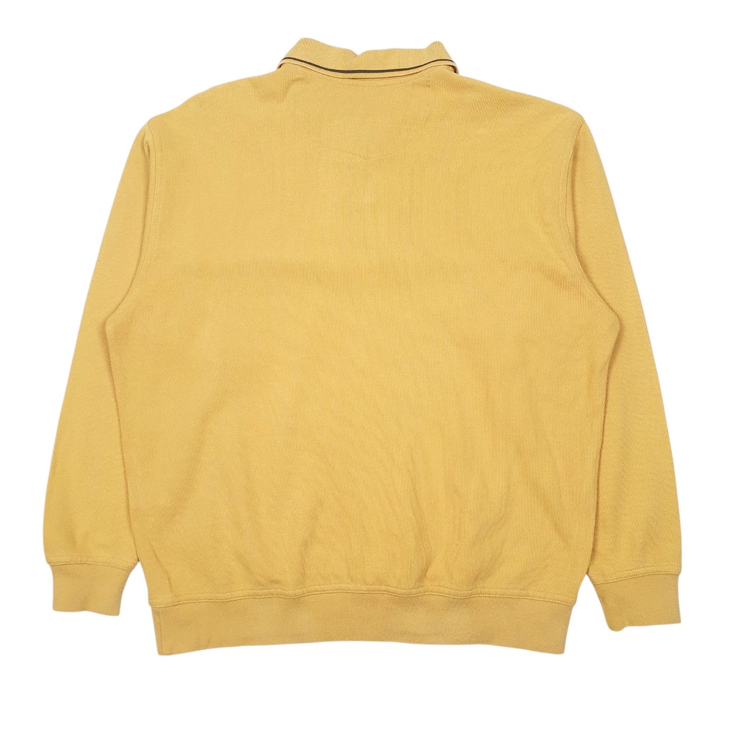 Mens Yellow Pierre Cardin Button Up Quarter Zip Jumper
