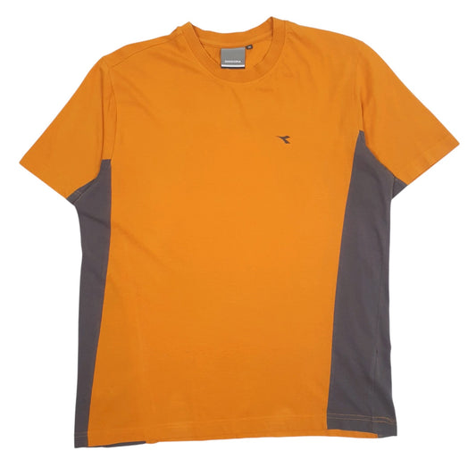 Mens Yellow Diadora  Short Sleeve T Shirt