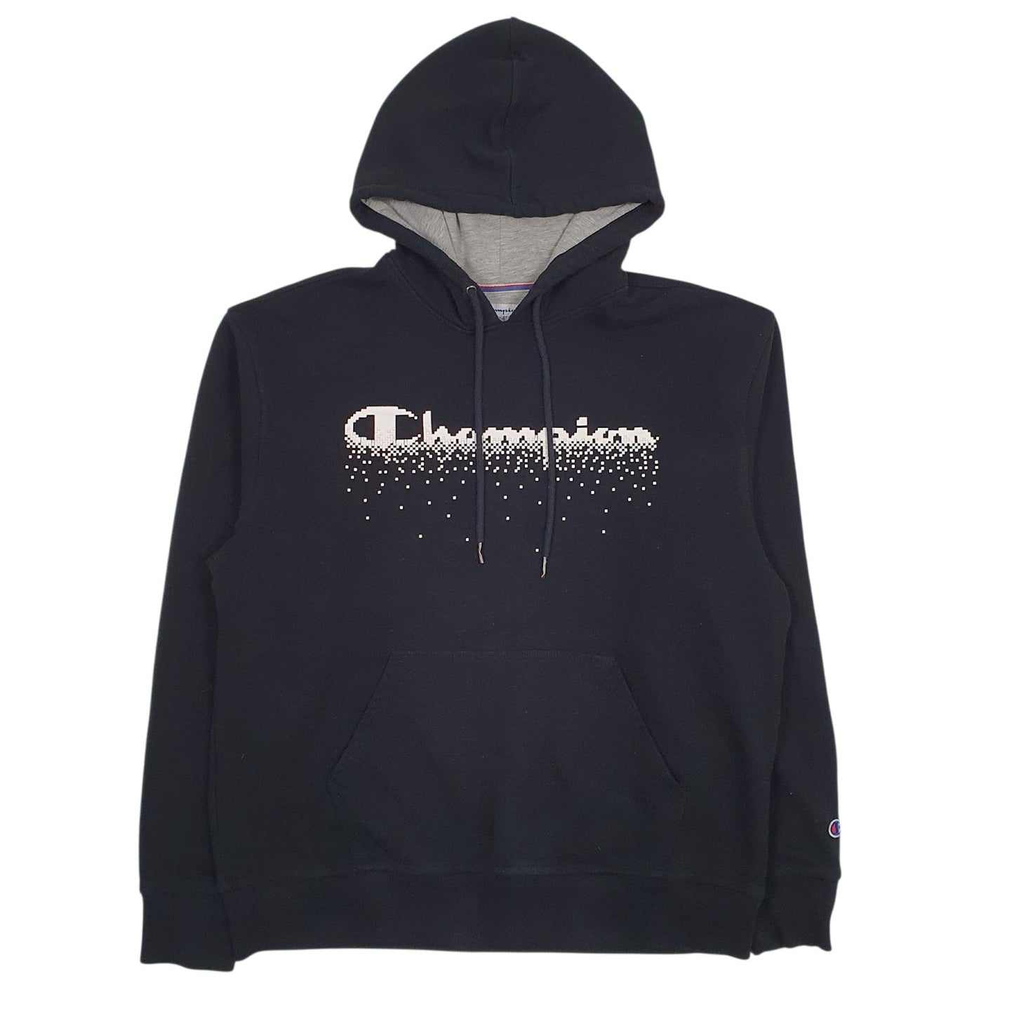 Mens Black Champion Spellout Hoodie Jumper