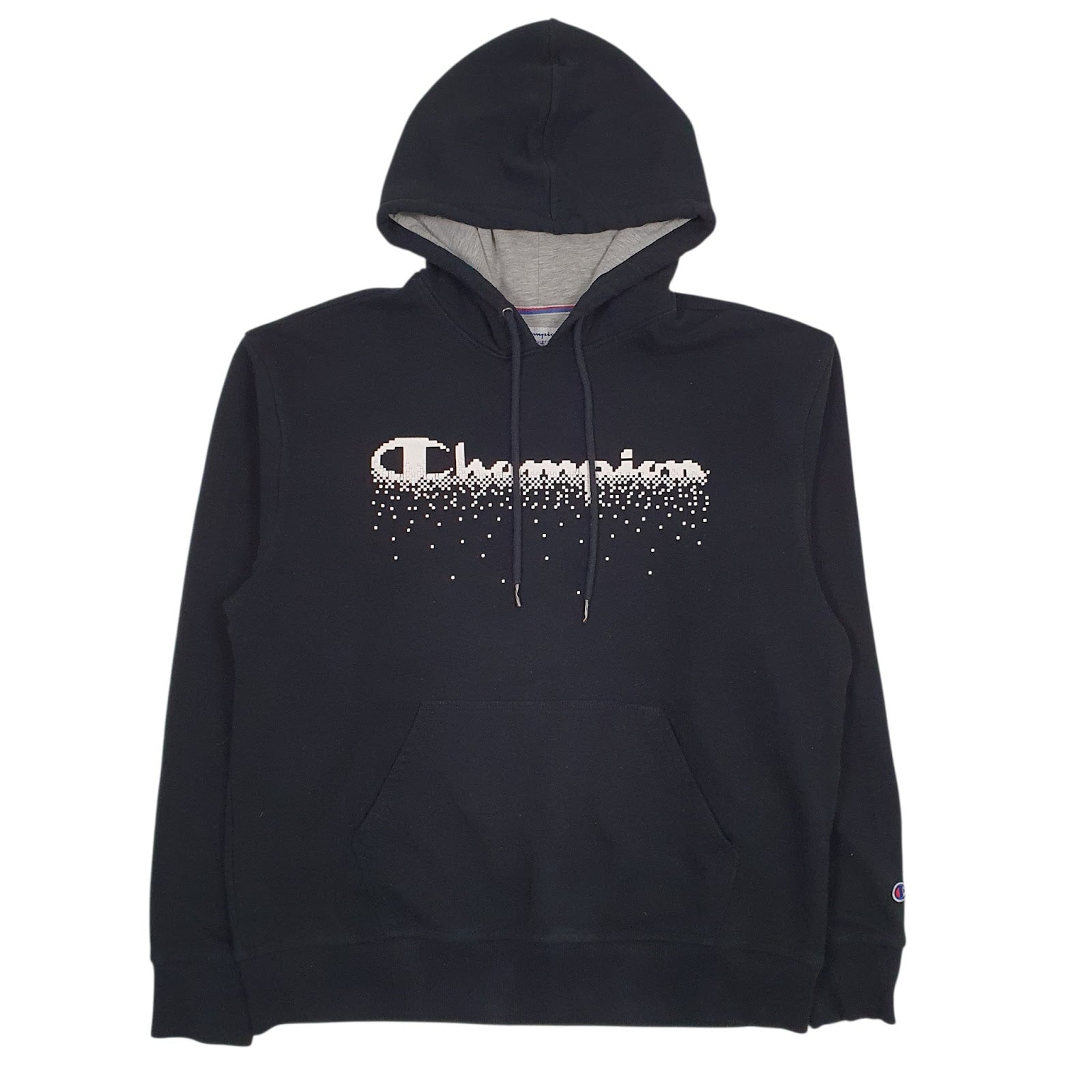 Mens Black Champion Spellout Hoodie Jumper