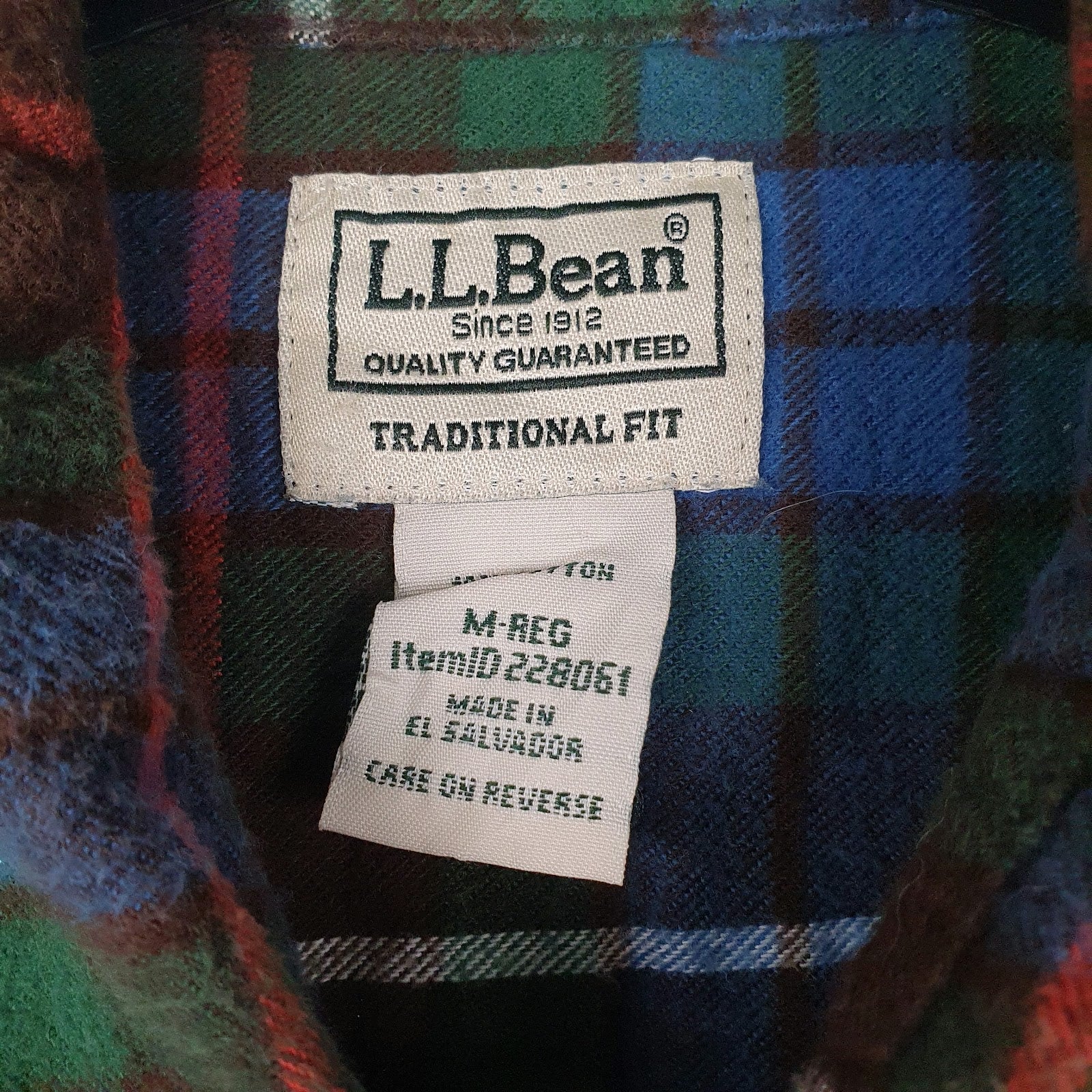 Mens Blue L.L.Bean Flannel  Shirt