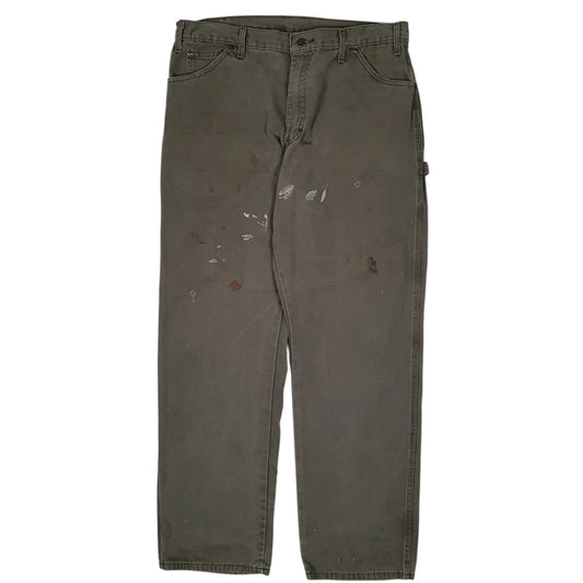 Mens Green Dickies  Carpenter Trousers