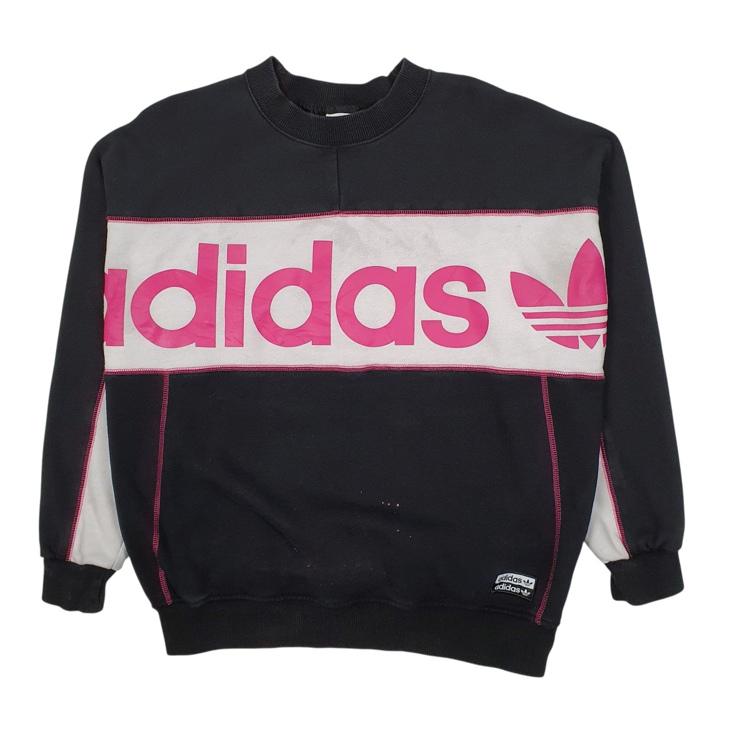 Womens Black Adidas  Crewneck Jumper