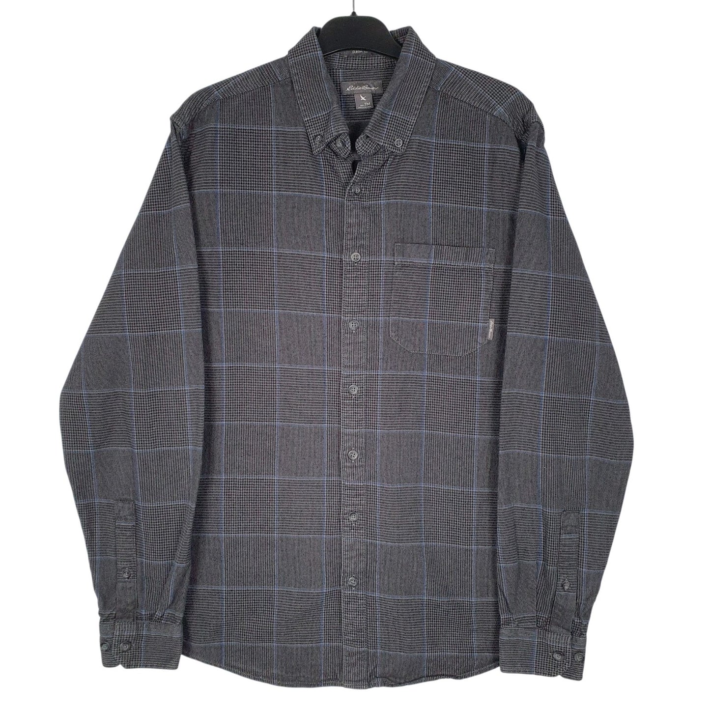 Mens Grey Eddie Bauer Flannel Long Sleeve Shirt