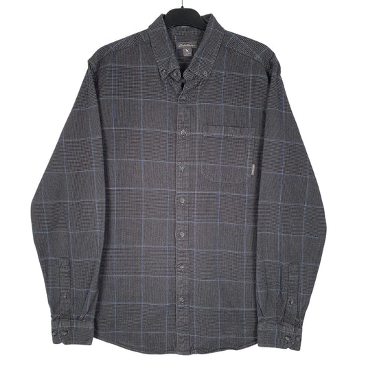 Mens Grey Eddie Bauer Flannel Long Sleeve Shirt