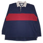 Mens Navy Henry Grethel Rugby Long Sleeve Polo Shirt
