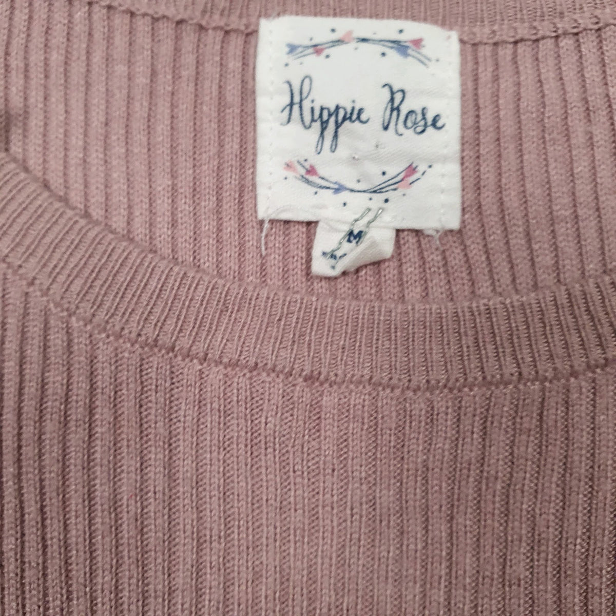 Womens Pink Hippie Rose  Crewneck Jumper