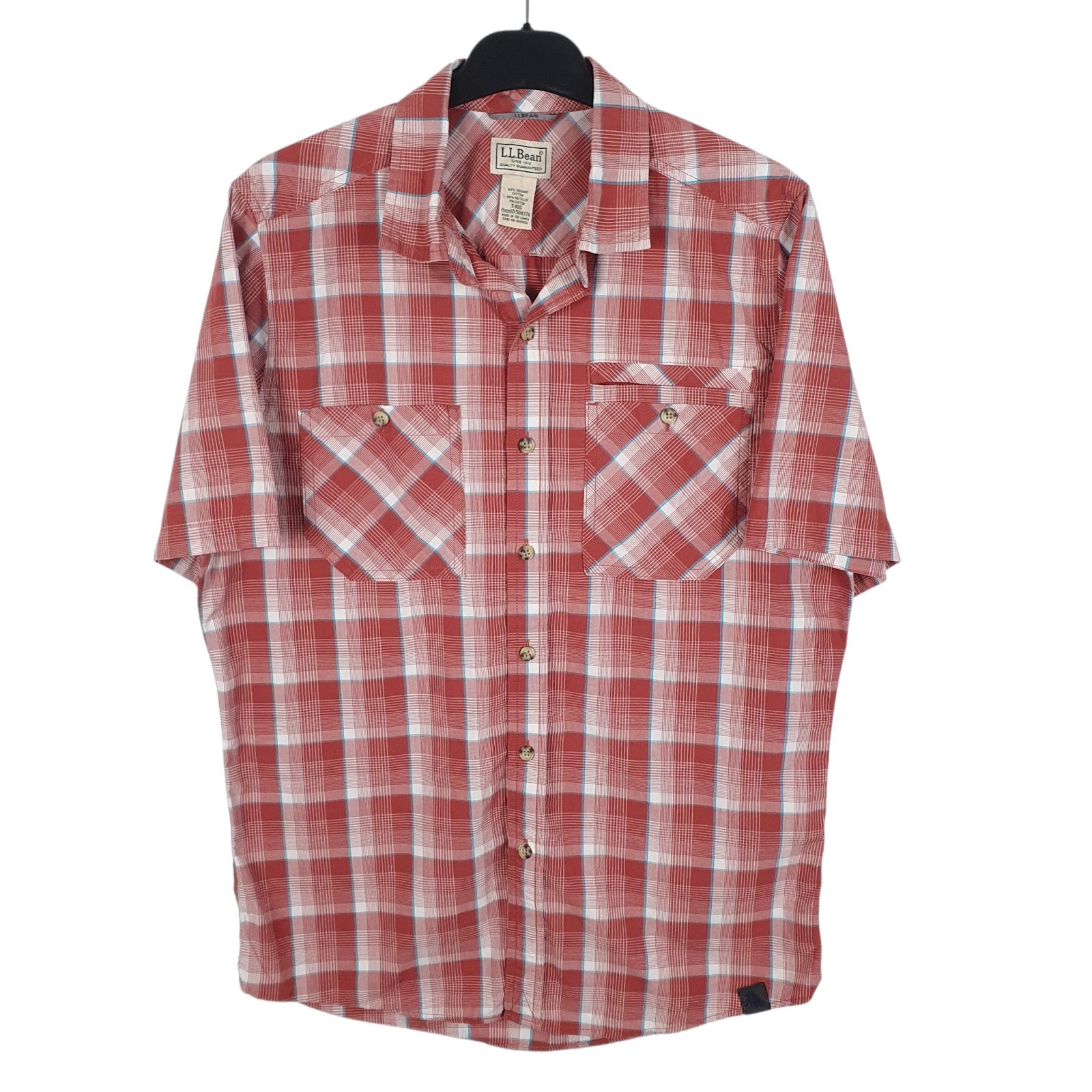 Mens Red L.L.Bean  Short Sleeve Shirt