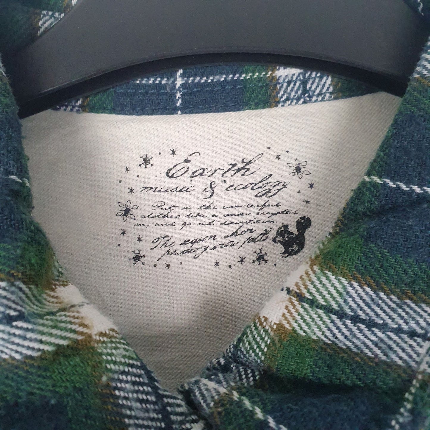 Mens Navy Earth Flannel  Shirt