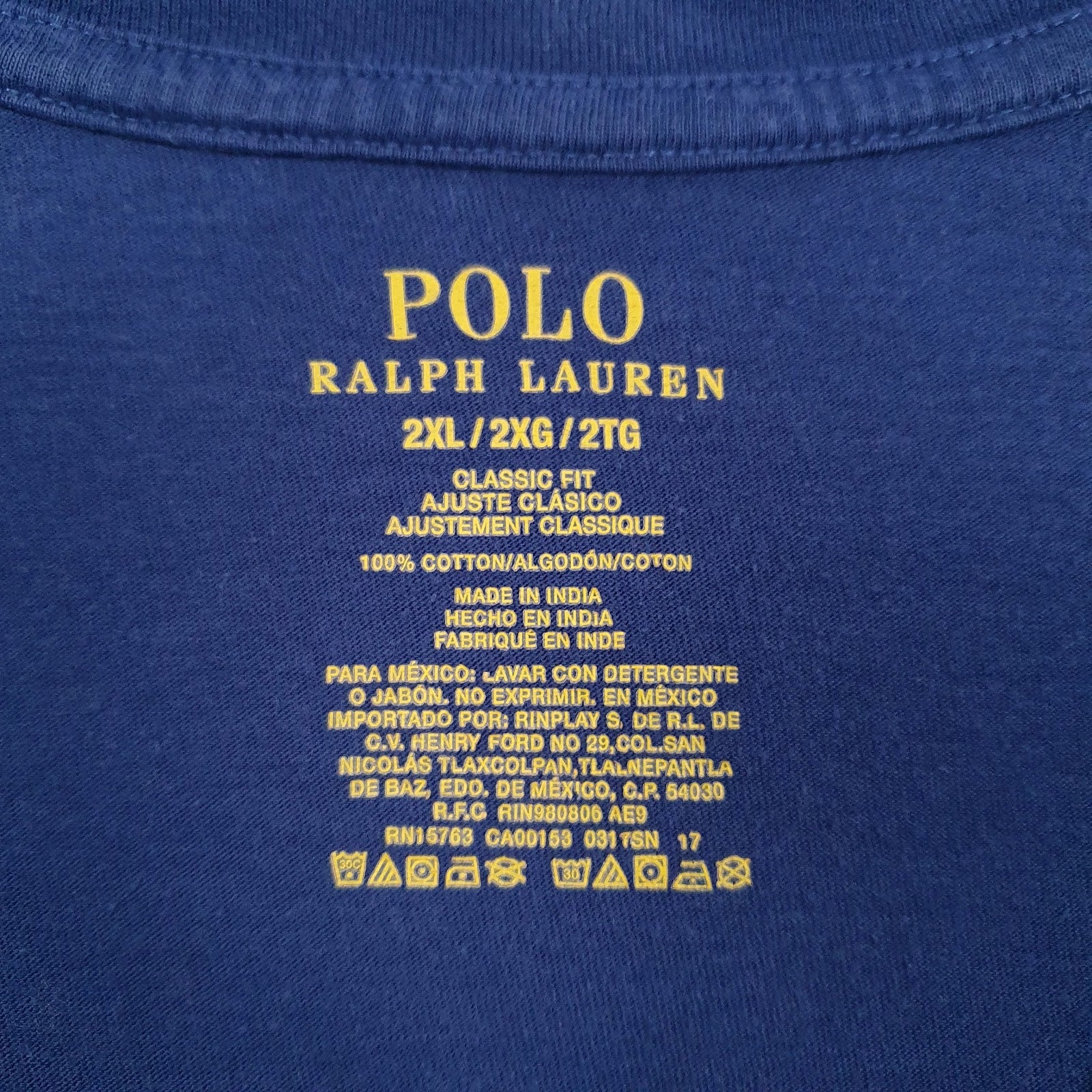 Mens Blue Polo Ralph Lauren   T Shirt