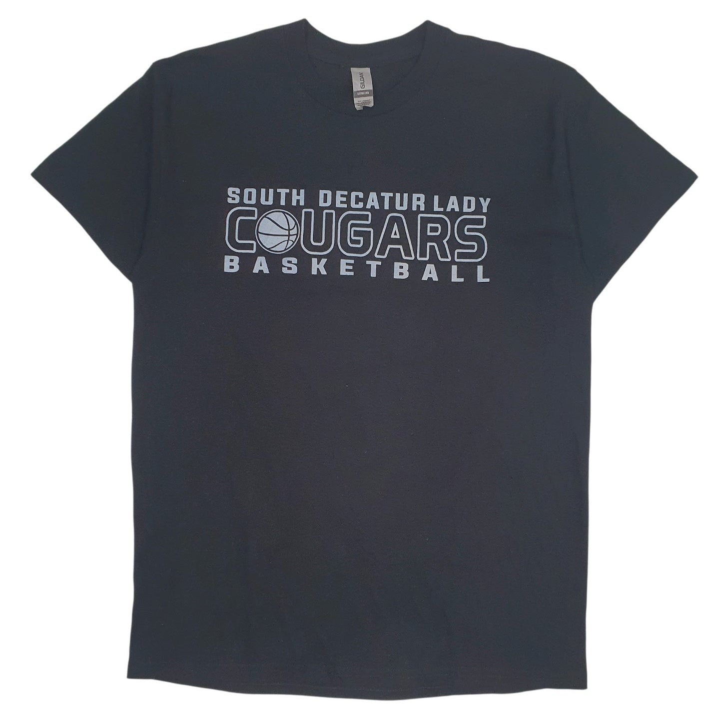 Womens Black Gildan South Decatur Lady Cougars Basketball Short Sleeve T Shirt
