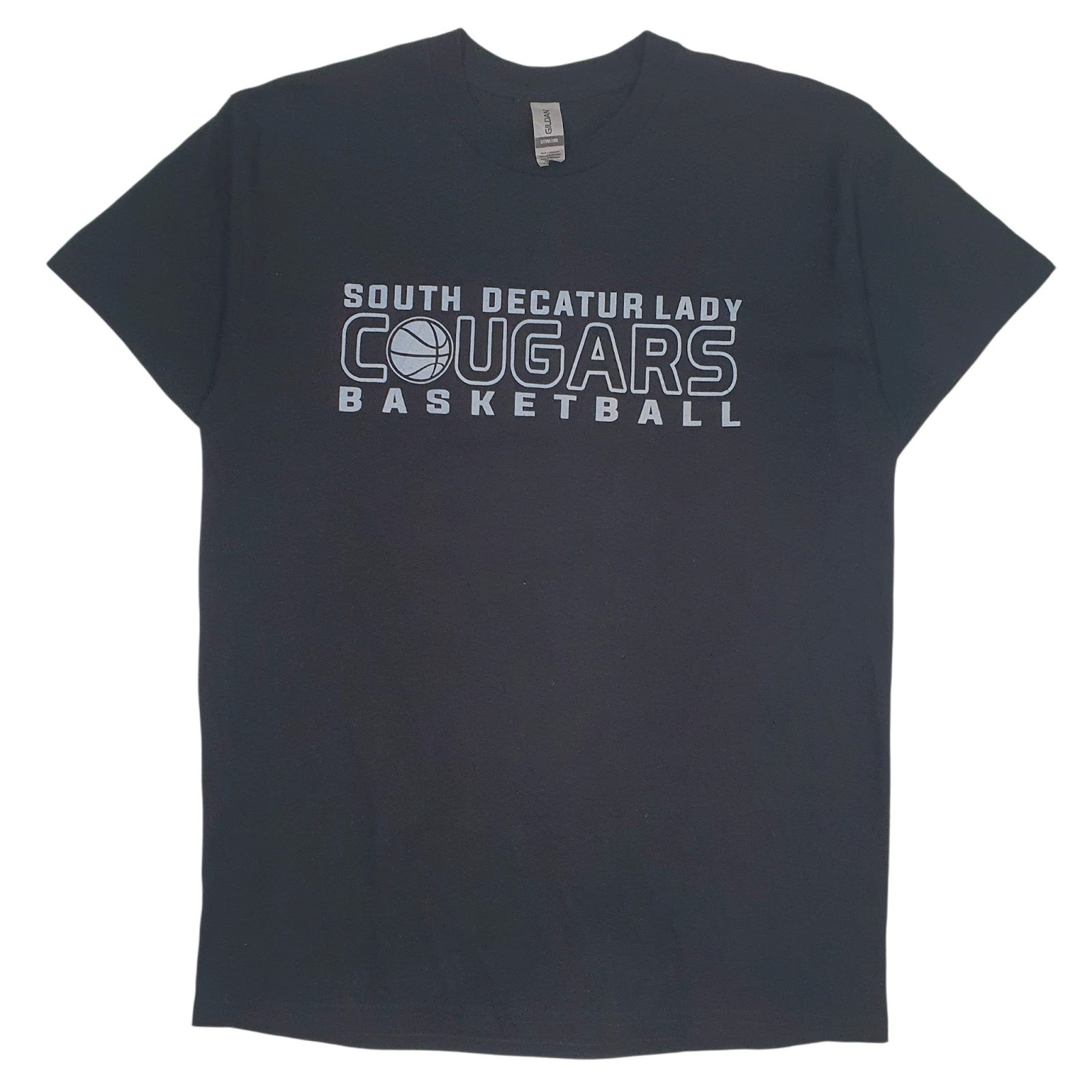 Womens Black Gildan South Decatur Lady Cougars Basketball Short Sleeve T Shirt