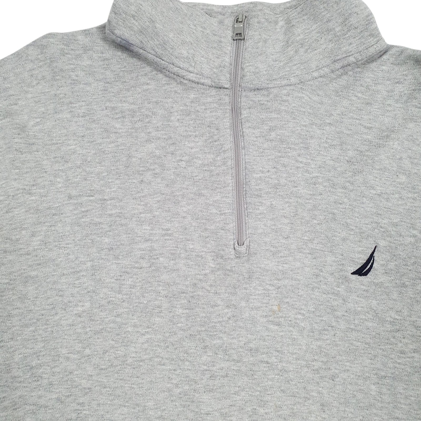 Mens Grey Nautica Lightweight Quarter Zip Jumper