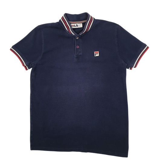 Mens Navy Fila  Short Sleeve Polo Shirt