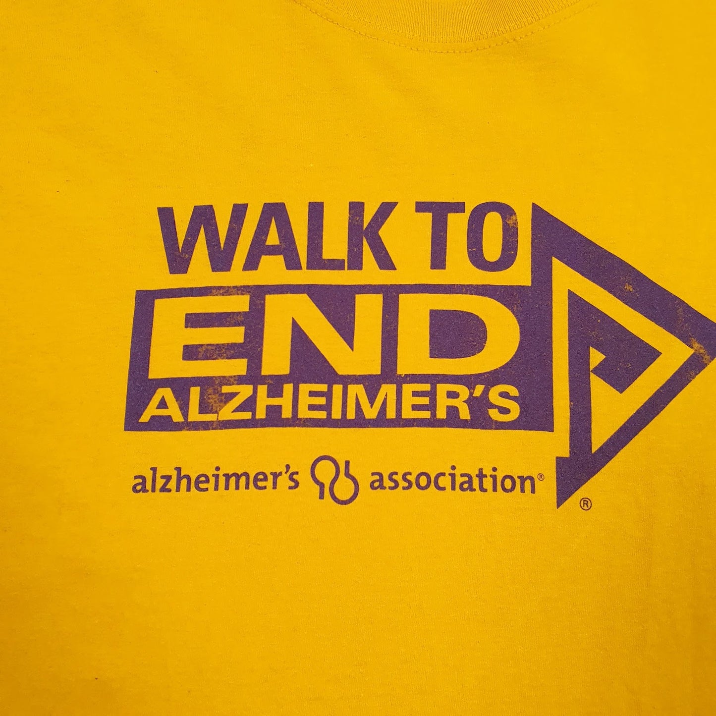 Mens Yellow Fruit Of The Loom Alzheimer's Association  T Shirt