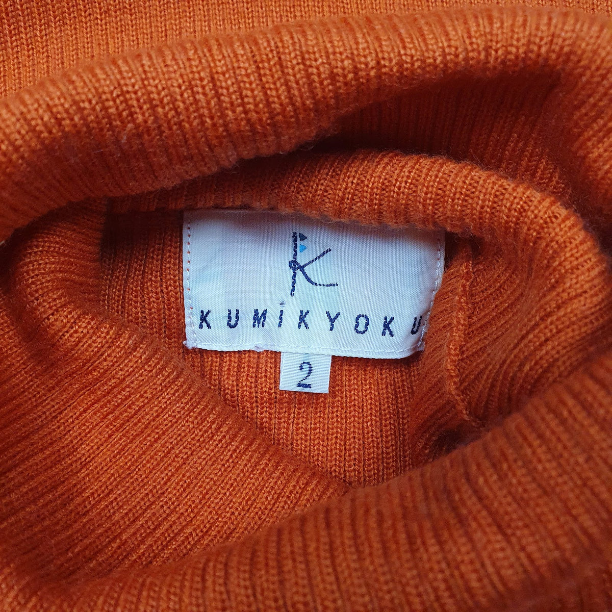 Womens Orange Kumikyoku  Turtle Neck Jumper